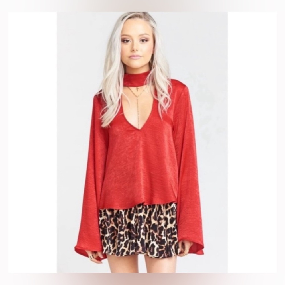 Show Me Your MuMu Red Silky Top NTW